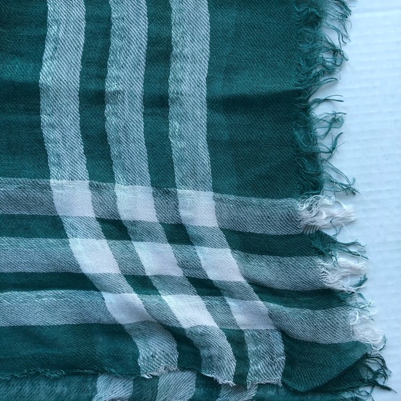 J. Crew Large, Linen, Check Scarf - Picture 5 of 8